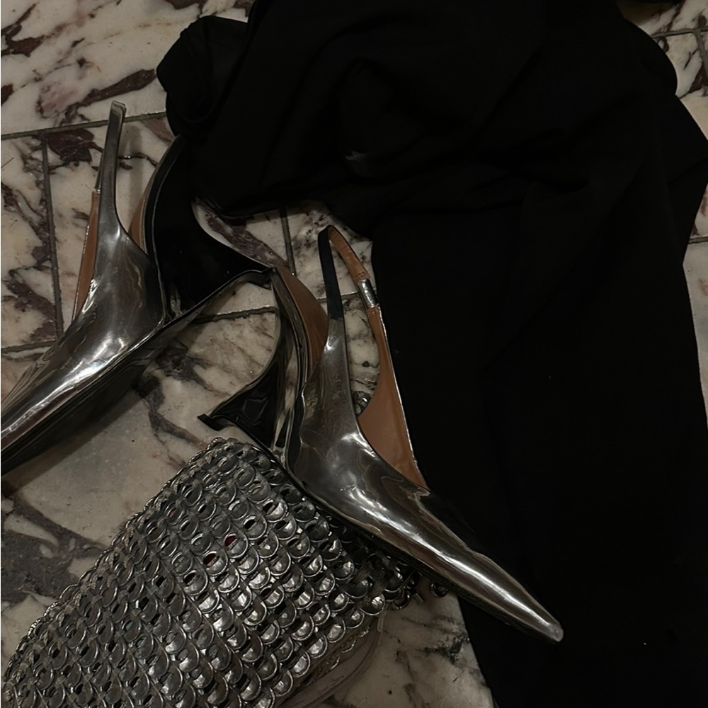 SOLD OUT SILVER ZARA HEELS SIZE 9!